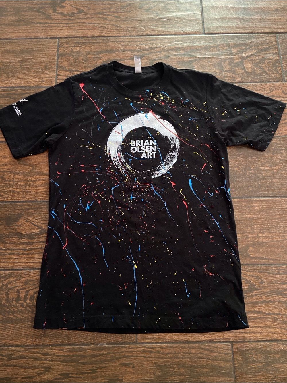 Next Level Apparel Black Short-Sleeve 'Brian Olsen Art' Paint-Splatter Tee Sz, S